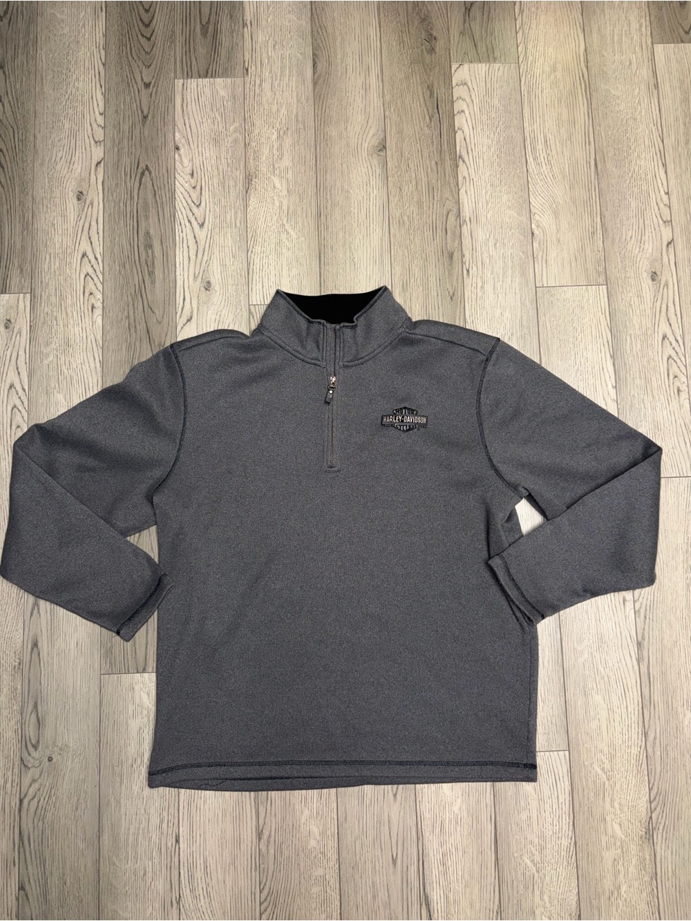 Harley-Davidson Men's Dark Gray Half-Zip Pullover Sweater